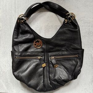 Michael Kors Layton Black Leather Hobo Shoulder Bag